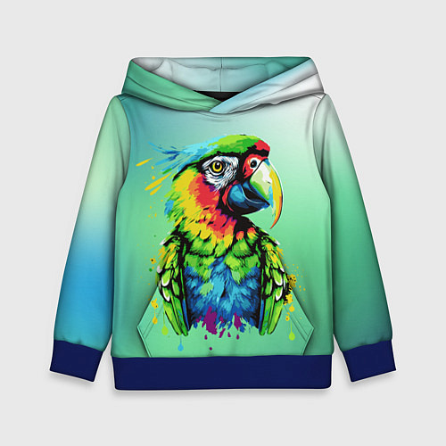 Детская толстовка Разноцветный попугай / 3D-Синий – фото 1