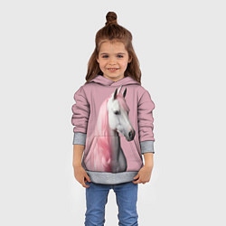 Толстовка-худи детская Единорог розовая грива, цвет: 3D-меланж — фото 2