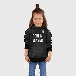 Толстовка-худи детская Goblin Slayer glitch на темном фоне: символ сверху, цвет: 3D-черный — фото 2