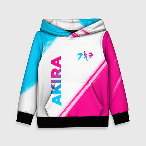 Детская толстовка Akira neon gradient style: надпись, символ / 3D-Черный – фото 1