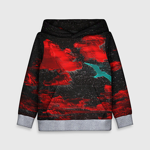 Детская толстовка Пылающие облака / 3D-Меланж – фото 1
