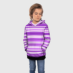 Толстовка-худи детская Фиолетовые полосы, цвет: 3D-черный — фото 2
