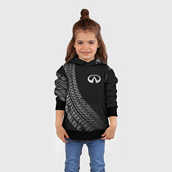 Толстовка-худи детская Infiniti tire tracks, цвет: 3D-черный — фото 2