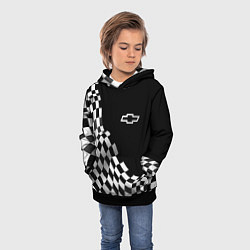 Толстовка-худи детская Chevrolet racing flag, цвет: 3D-черный — фото 2