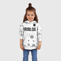 Толстовка-худи детская Roblox glitch на светлом фоне: символ сверху, цвет: 3D-белый — фото 2