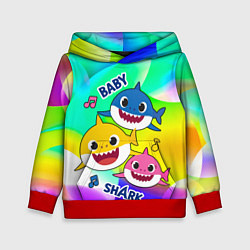 Толстовка-худи детская Baby Shark Brooklyn and friends, цвет: 3D-красный