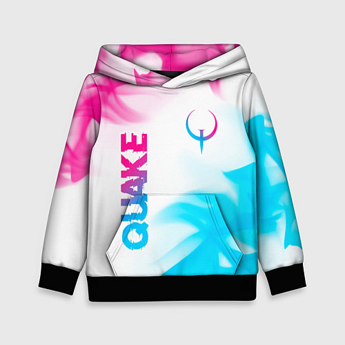 Детская толстовка Quake neon gradient style: надпись, символ / 3D-Черный – фото 1
