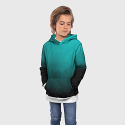 Толстовка-худи детская Бирюзово-черный дым - Хуф и Ся, цвет: 3D-белый — фото 2