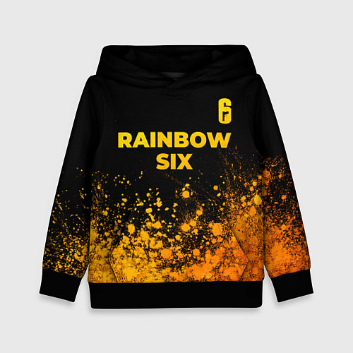 Детская толстовка Rainbow Six - gold gradient: символ сверху / 3D-Черный – фото 1