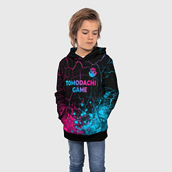 Толстовка-худи детская Tomodachi Game - neon gradient: символ сверху, цвет: 3D-черный — фото 2