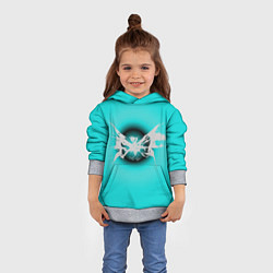 Толстовка-худи детская Сияние бабочки - черный - коллекция Хуф и Ся, цвет: 3D-меланж — фото 2