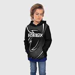 Толстовка-худи детская Роблокс - белая линия, цвет: 3D-синий — фото 2