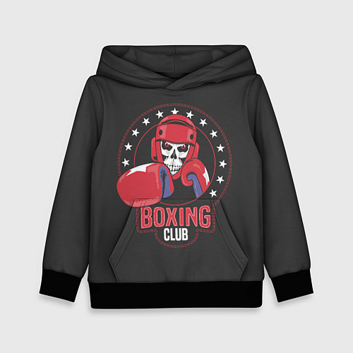 Детская толстовка Boxing club - боксёр / 3D-Черный – фото 1