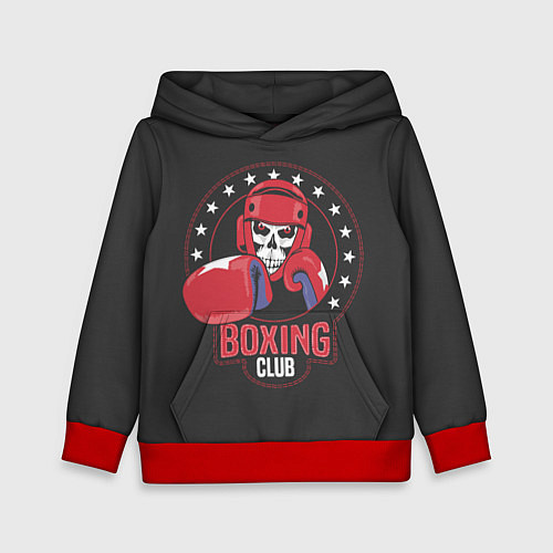 Детская толстовка Boxing club - боксёр / 3D-Красный – фото 1