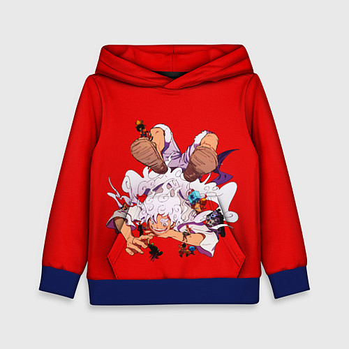 Детская толстовка Луффи и его маленькие накама / 3D-Синий – фото 1