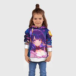 Толстовка-худи детская Геншин Импакт: Райден, цвет: 3D-белый — фото 2