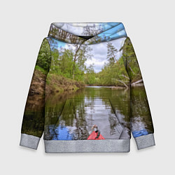 Толстовка-худи детская Красная байдарка, цвет: 3D-меланж