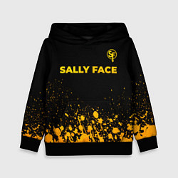 Толстовка-худи детская Sally Face - gold gradient: символ сверху, цвет: 3D-черный