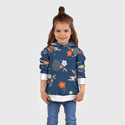 Толстовка-худи детская Орнамент японского кимоно, цвет: 3D-белый — фото 2