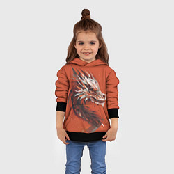 Толстовка-худи детская Дракон из геометрических фигур: арт нейросети, цвет: 3D-черный — фото 2