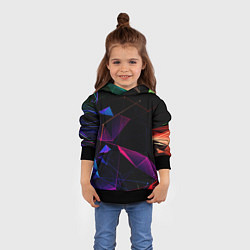 Толстовка-худи детская Midjourney - Цветные осколки реальности, цвет: 3D-черный — фото 2