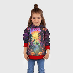 Толстовка-худи детская Фантастическая медуза, цвет: 3D-красный — фото 2