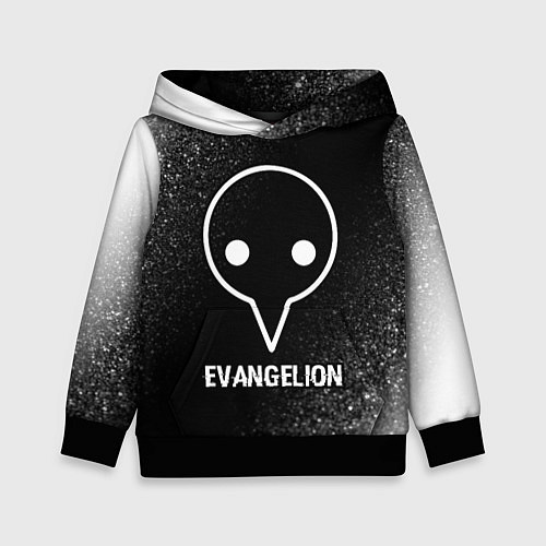 Детская толстовка Evangelion glitch на темном фоне / 3D-Черный – фото 1