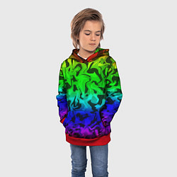 Толстовка-худи детская Камуфляж спектр, цвет: 3D-красный — фото 2