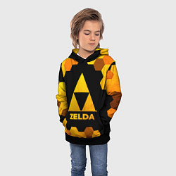 Толстовка-худи детская Zelda - gold gradient, цвет: 3D-черный — фото 2