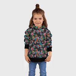 Толстовка-худи детская Модный разноцветный камуфляж, цвет: 3D-черный — фото 2