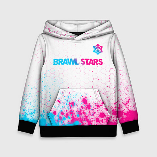 Детская толстовка Brawl Stars neon gradient style: символ сверху / 3D-Черный – фото 1