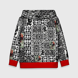 Толстовка-худи детская Орнамент древних цивилизаций, цвет: 3D-красный