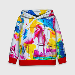 Толстовка-худи детская Красочный принт, цвет: 3D-красный