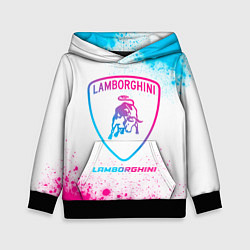 Толстовка-худи детская Lamborghini neon gradient style, цвет: 3D-черный