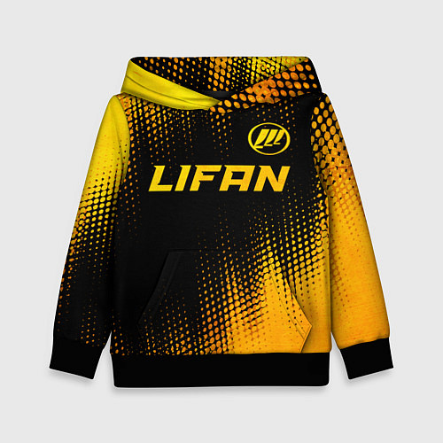 Детская толстовка Lifan - gold gradient: символ сверху / 3D-Черный – фото 1