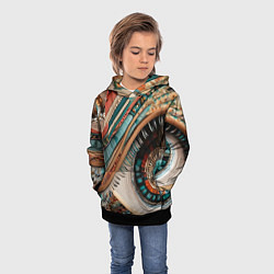 Толстовка-худи детская Узор Всевидящее Око, цвет: 3D-черный — фото 2