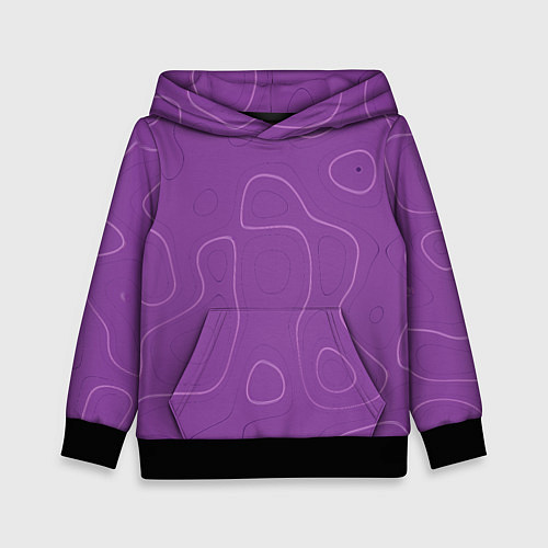 Детская толстовка Объемные разводы - яркий фиолетовый - узор Хуф и С / 3D-Черный – фото 1