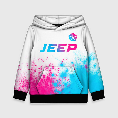 Детская толстовка Jeep neon gradient style: символ сверху / 3D-Черный – фото 1