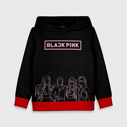 Детская толстовка Blackpink - art contour / 3D-Красный – фото 1