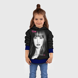 Толстовка-худи детская Blackpink Lisa Portrait, цвет: 3D-синий — фото 2