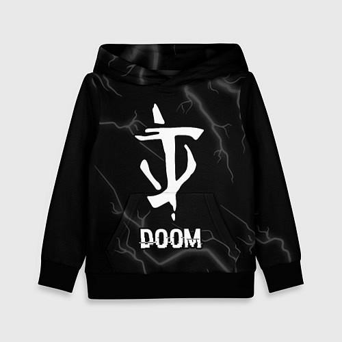 Детская толстовка Doom glitch на темном фоне / 3D-Черный – фото 1