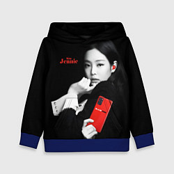 Толстовка-худи детская Blackpink Jennie Smartphone, цвет: 3D-синий