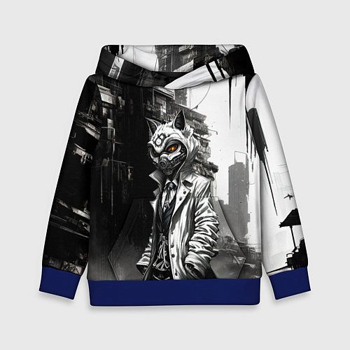 Детская толстовка Кибернетический кицунэ / 3D-Синий – фото 1