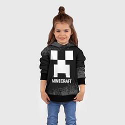 Толстовка-худи детская Minecraft glitch на темном фоне, цвет: 3D-черный — фото 2