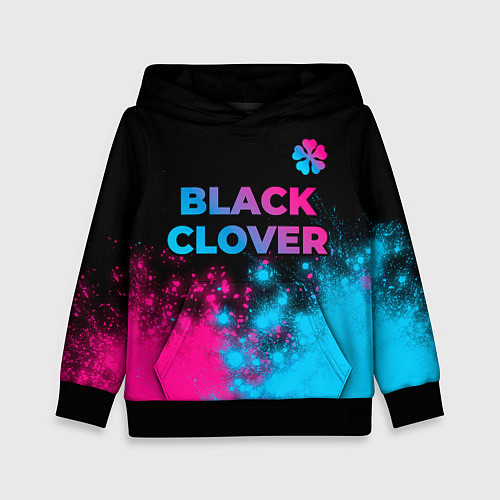 Детская толстовка Black Clover - neon gradient: символ сверху / 3D-Черный – фото 1