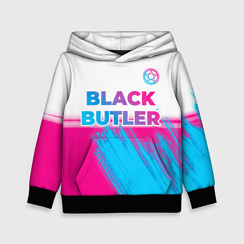Детская толстовка Black Butler neon gradient style: символ сверху / 3D-Черный – фото 1