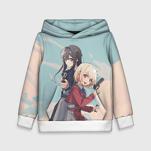 Детская толстовка Takina Inoue and Chisato Nishikigi - Lycoris Recoi / 3D-Белый – фото 1