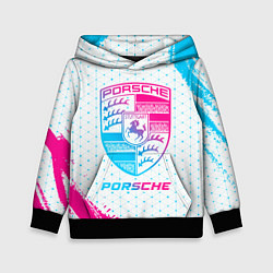 Толстовка-худи детская Porsche neon gradient style, цвет: 3D-черный