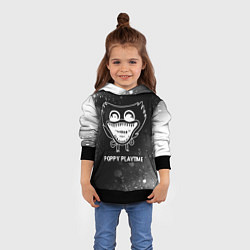 Толстовка-худи детская Poppy Playtime glitch на темном фоне, цвет: 3D-черный — фото 2