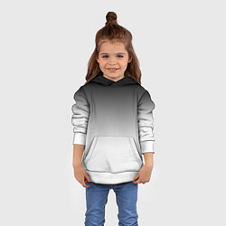 Толстовка-худи детская Black and white gradient, цвет: 3D-белый — фото 2